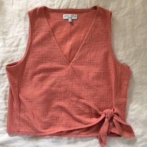 Madewell salmon pink wrap top